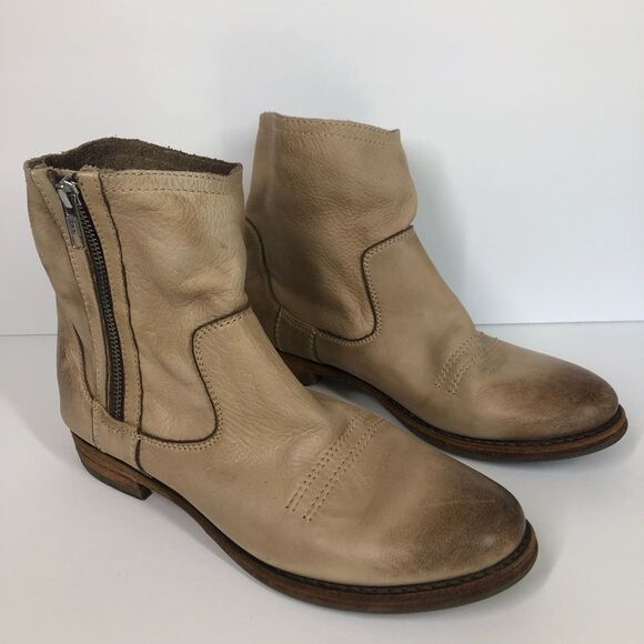 Blackstone Chelsea Side Zip Booties Taupe Western Inspired Ankle Boots 39 US 9 - Picture 1 of 9